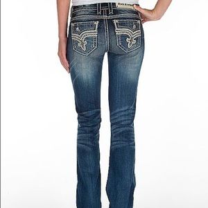 Rock Revival Betty Mid Rise Boot Bling Denim Jean